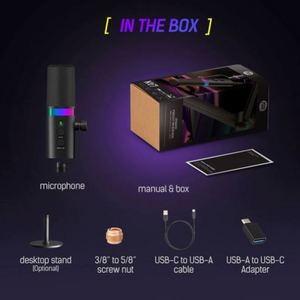 Nouveau modèle de microphone dynamique NV7 XLR USB avec effet lumineux RVB et support de bureau pour l'enregistrement de podcasts, les jeux sur PC et le streaming - Product Image 6
