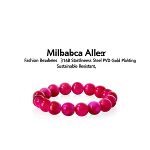 Fashion Beaded <b>Bracelets</b> 316L Stainless Steel PVD Gold Plating Sustainable Resistant - Product Image 2
