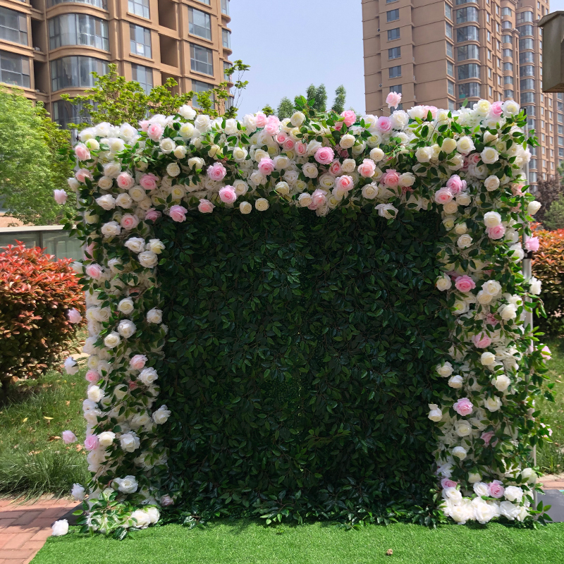 Pared de flores de tela tridimensional de tamaño personalizado para decoración de pared de boda telón de fondo