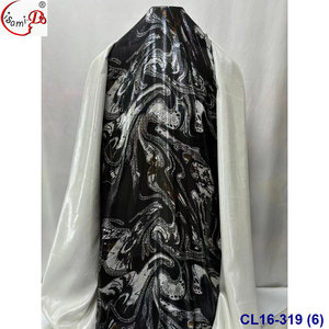 Robes pour filles Lisami de haute qualité, élégantes, en tissu de soie de chiffon métallique, douces et luxueuses, noires et blanches, Dirac Garbasar Maqbal Toob - Product Image 2