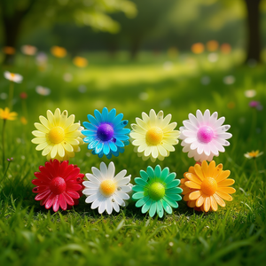 Pince à cheveux chrysanthème bicolore 7,5 cm, épingle à cheveux fleurie colorée pour femmes et filles - Product Image 2