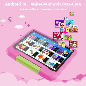 Trẻ Em Máy Tính Bảng 10 Inch 64GB Android 14 Máy Tính Bảng <span class=keywords><strong>PC</strong></span> 10 Hiển Thị Máy Tính Bảng Chơi Cửa Hàng Ứng Dụng GMS Mids Cho Trẻ Em Trẻ Em - Product Image 4