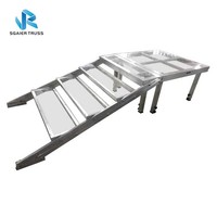 Scène portable en aluminium CE avec plateforme en verre/acrylique, scène de spectacle portable pour événements à vendre