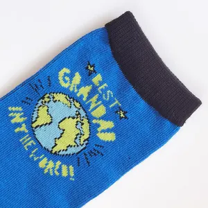OEM-Calcetines deportivos con letras bordadas para hombre, calcetín para diabéticos con logotipo personalizado