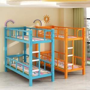 Cama litera doble de metal y madera con diseño moderno para niños, para dormitorio infantil. - Product Image 3