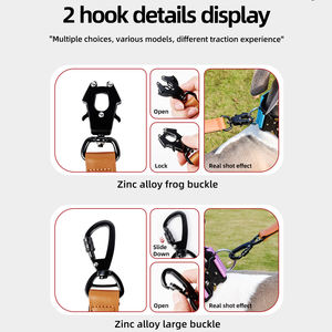 Correa Elástica de Nailon para Perro, Correa Táctica Acolchada con Clip de Bloqueo Automático, Doble Asa, Reflectante, para Entrenamiento y Paseo - Product Image 4