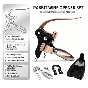 Cavatappi a Forma di Coniglio in Lega di Zinco per Uso Domestico, Set Completo di Accessori per Aprire Bottiglie di <span class=keywords><strong>Vino</strong></span> per Feste - Product Image 6