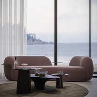 Ensemble de canapés modulaires incurvés convertibles en bouclette de luxe moderne pour salon, villa, école, parc et sous-sol