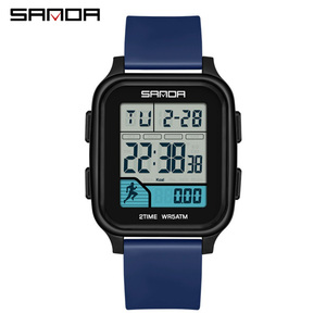 SANDA 2210 นาฬิกาดิจิตอลสำหรับนักเรียนชายระดับมัธยมต้นสำหรับเล่นกีฬากลางแจ้ง นาฬิกาข้อมืออิเล็กทรอนิกส์อเนกประสงค์พร้อมนาฬิกาจับเวลา - Product Image 1