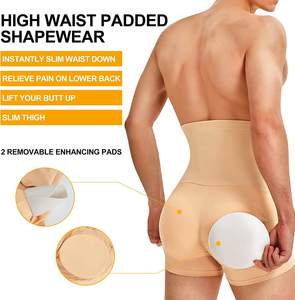 מותן גבוהה ניילון דחיסת גברים ספורט נעלי ספורט אפוד נשיפה מכנסיים תרמי סרוג תכונות butt - Product Image 4