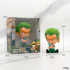 Modello di personaggio in PVC caldo carino Anime un pezzo Luffy Zoro Sanji collezione Action Figure ornamento per auto - Product Image 6