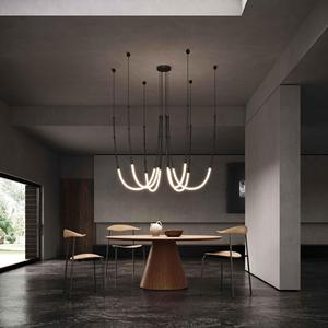 Italian High Ceiling Chandelier Round Black Led Pendant Light For Villa Duplex Staircase Lighting E27 Switch Control - Product Image 5