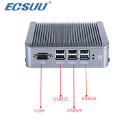 Nueva Mini PC Industrial de Bajo Costo J1900 4G 128G 2 LAN 6 COM VGA Sin Ventilador con 3 Años de Garantía, Muestra Disponible