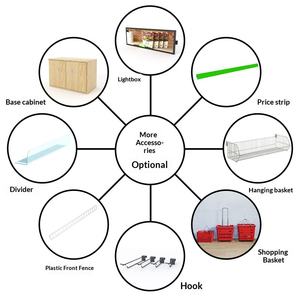 מדפי תצוגה מתכווננים ממתכת לחנויות סופרמרקט, מדפי סחורות כבדים בהתאמה אישית, התקנה באתר - Product Image 3