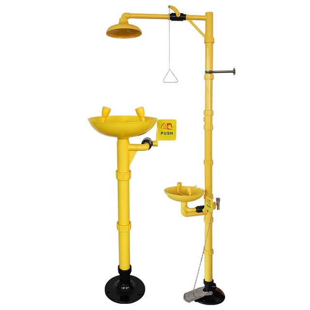 Wholesale Floor Mounted ABS Corrosion Resistant Combined Emergency Shower Eyewash Station for Factory Workshop