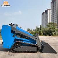 Chargeuse compacte sur pneus LOGWAY en stock, capacité de charge nominale de 550 kg, utilisation polyvalente pour les espaces étroits, mini-chargeuse compacte sur pneus