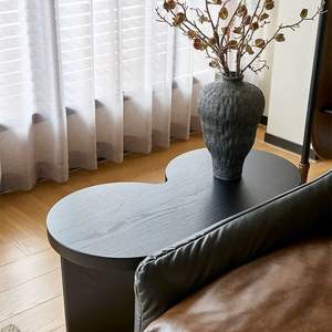 Mesa de Centro de Madera con Forma Irregular, Diseño de Mariposa, Estilo Wabi Sabi, Muebles para Sala de Estar - Product Image 1