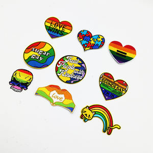 ゲイ愛カスタムアイアンオン3D犬ハートパッチ熱伝達刺繍小さなパッチバケットハット用衣類バッグ - Product Image 1