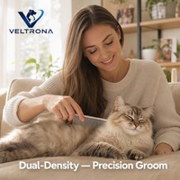 Peigne pour animaux de compagnie en acier inoxydable, dents à double densité, grossières et fines, pour démêler et finir la toison, brosse de toilettage tout métal pour chiens et chats