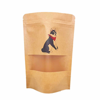 Poches/Sacs Doypack d'Emballage Alimentaire en Papier Kraft Marron avec Fenêtre Transparente, Zip Refermable et Thermoscellable, à Fond Plat
