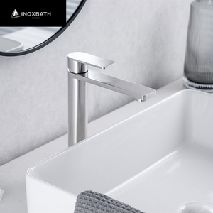 Rubinetto Monocomando di Lusso in Acciaio Inox SUS304, Miscelatore Moderno Oro Spazzolato per Lavabo <span class=keywords><strong>Bagno</strong></span> - Product Image 4