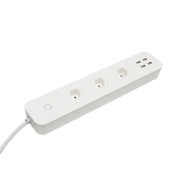 Google Home Alexa Voice Tipe J /Swiss / CH Smart Wifi Power Strip dengan 3AC 4USB dan Memiliki power Meter Fungsi