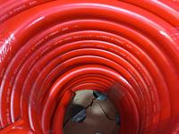 Tuyau d'air en PVC de 3/8 pouces par 100 pieds 300 PSI résistant au pliage avec raccord rapide industriel de 1/4 pouces