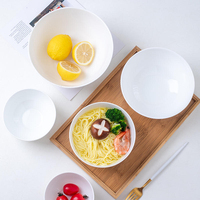 Logo personnalisé de grands bols en céramique porcelaine osseuse émaillée blanche de forme ronde bol à soupe saladier pour restaurant
