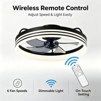Ventilateur de plafond LED en fer et acrylique du fabricant, 6 vitesses, télécommande, moteur silencieux, éclairage LED de plafond économe en énergie