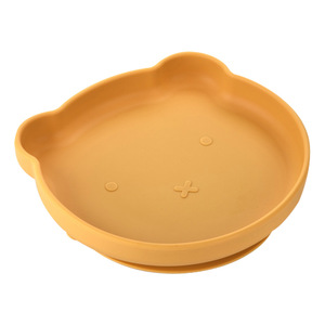 Cartoon <b>Cute</b> <b>Bear</b> Design Food-Grade Silicone Anti-Fall Baby Food Training Plate and Suction Bowl Children's Tableware - Product Image 5