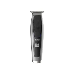 Kemei-cortadora de pelo recargable por USB para hombre, máquina eléctrica para cortar Cabello, KM-306S, pantalla LCD