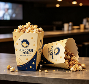 Caja <span class=keywords><strong>de</strong></span> Papel para Palomitas Personalizada Directo <span class=keywords><strong>de</strong></span> Fábrica con Logotipo Impreso, Contenedor Desechable Reciclable para Cine y Ferias - Product Image 1