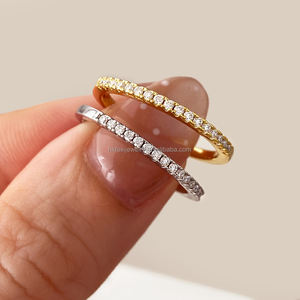 Anillo Apilable de Piedras Preciosas Clásicas de Alta Calidad, Chapado en Oro de 18K, Chapado en Rodio, Anillos de Dedo para Mujer - Product Image 1