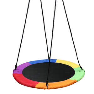 Columpio de Patio Colgante Tipo Platillo de 39 Pulgadas, Colorido, Ajustable en <span class=keywords><strong>Altura</strong></span> para Niños - Product Image 1