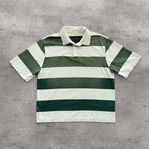 Polo da Rugby con Logo Personalizzato OEM, Stampa a Righe Sfumate, <span class=keywords><strong>Taglie</strong></span> Grandi, Stile Estivo da Strada, <span class=keywords><strong>Camicia</strong></span> a Maniche Corte da <span class=keywords><strong>Uomo</strong></span> - Product Image 3