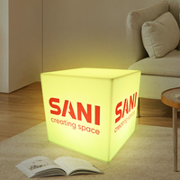 Boîte à lumière carrée lumineuse LED sans fil RGB avec logo personnalisé, multicolore, pour intérieur, extérieur, cuisine, salle à manger, bar, meubles