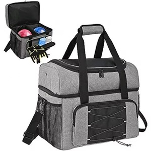 Sac de bowling BSCI pour boule Singer avec support rembourré pour boule, 2 poches pour chaussures de bowling jusqu'à la taille homme, accessoires. - Product Image 1