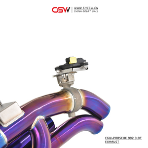 CGW 티타늄 퍼플 번트 밸브 배기 머플러 파이프 리모컨 포함 포르쉐 911 992 3.0T 2020용 - Product Image 4