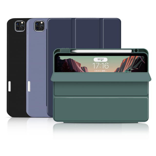 10.9 10.2 Inch Soft Tpu Shockproof Cover With Pencil Holder Pu Leather Tablet Cover and Case for Ipad Air 4 5 Pro 11