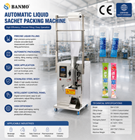 Machine d'emballage liquide en sachet BANMO, 50 sachets par minute, pour la remplissage et l'emballage de bâtonnets glacés, sucettes glacées, glaces, eau, pour les usines de produits alimentaires et de boissons