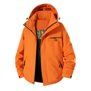 Chaqueta cortavientos con forro interior, ropa de invierno unisex para exteriores, abrigo de color sólido en contraste para ropa de trabajo - Product Image 4