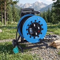 4-fach Steckdosen-Kabeltrommel IP55 Standard Kabeltrommel Tragbar Wasserdicht Flexibel Drehbar Eurostecker Rund UK EU Verlängerungssteckdose