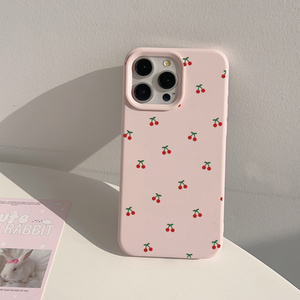 Ốp lưng TPU chống rơi toàn màn hình màu hồng dành cho điện thoại 15 Pro, 13 kiểu dáng sáng tạo, họa tiết <span class=keywords><strong>cherry</strong></span> nhỏ xinh, cá nhân hóa - Product Image 2