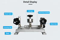 Calibrateur de pression hydraulique, plateforme d'essai à manivelle, manomètre tout en acier inoxydable 0-6 MPa, huile de transformateur