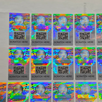 Autocollant de vide holographique 3D personnalisable Code QR feuille brillante découpée étiquette en vinyle pour téléphones mobiles ordinateurs étanche