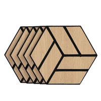 Dalles murales acoustiques hexagonales modernes en chêne, panneaux 3D auto-adhésifs insonorisants pour placage de hall