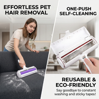 Rouleau auto-nettoyant réutilisable pour enlever les poils d'animaux - Rouleau anti-poils portable pour poils de chat et de chien - Outil de toilettage professionnel pour tapis et canapés
