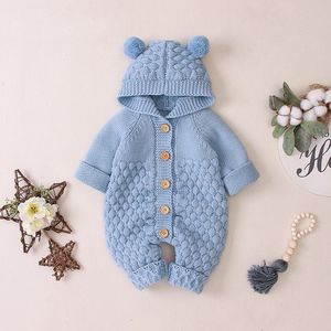 Mono de punto para recién nacido, suéter de manga larga para bebé, mono con capucha de oso de dibujos animados, ropa de invierno, ¡gran oferta! - Product Image 5