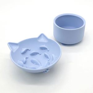 Venta al por mayor, buen precio, cabeza de gato elevada multicolor, ventosa de doble propósito desmontable, comedero lento para mascotas, cuenco para gatos - Product Image 2