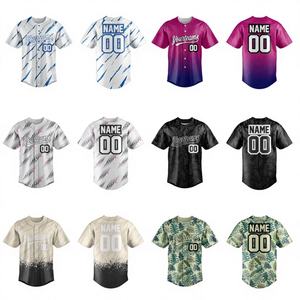 Maillots de baseball et de softball personnalisés pour équipes – Nom et numéro personnalisables, impression par sublimation et broderie, tissu respirant, twill, grandes tailles - Product Image 1